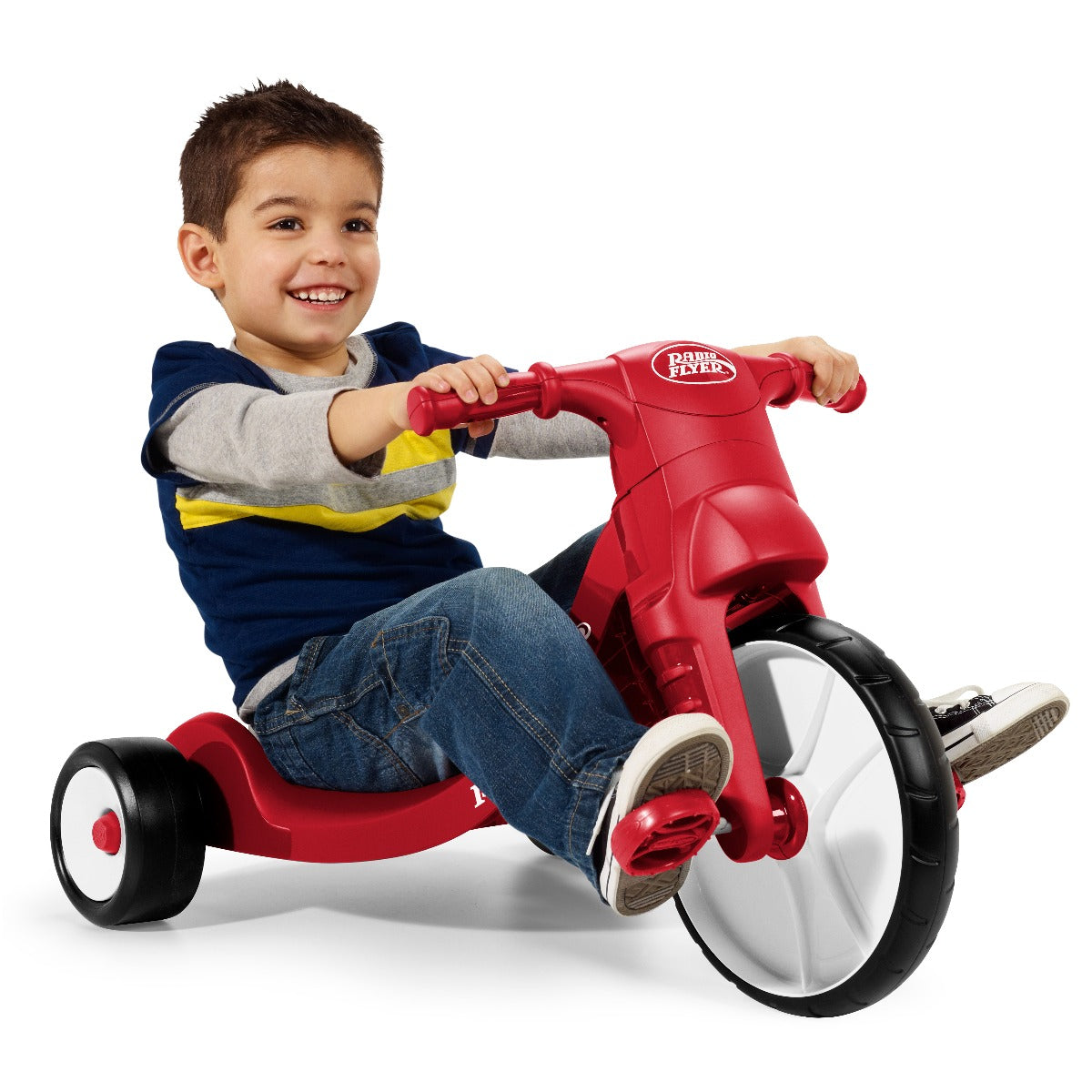 Kid on tricycle on sale