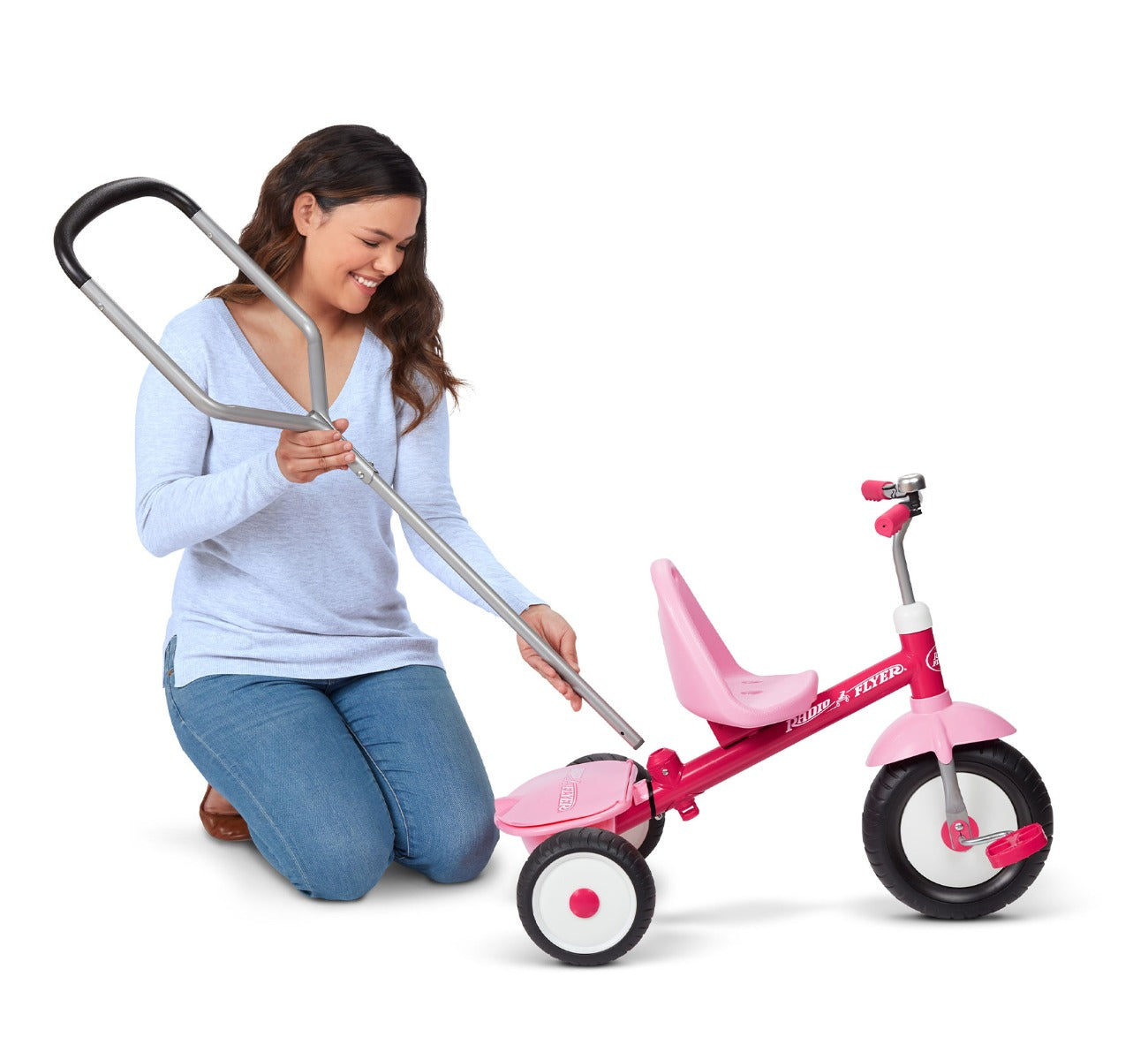 Deluxe Steer Stroll Trike Pink Radio Flyer